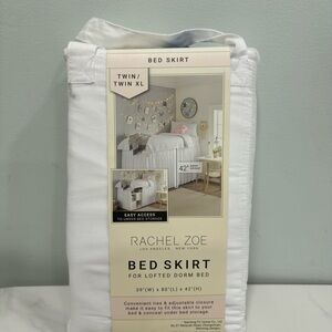 Rachel Zoe Twin XL White Bed Skirt